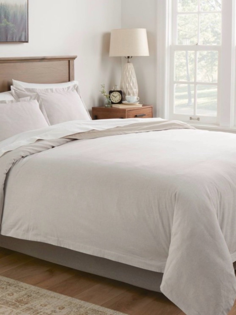 New Threshold Cotton Linen Chambray Duvet Cover Set Light Gray Full/Queen